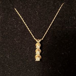 3 STONE 14kt Necklace /Reduced